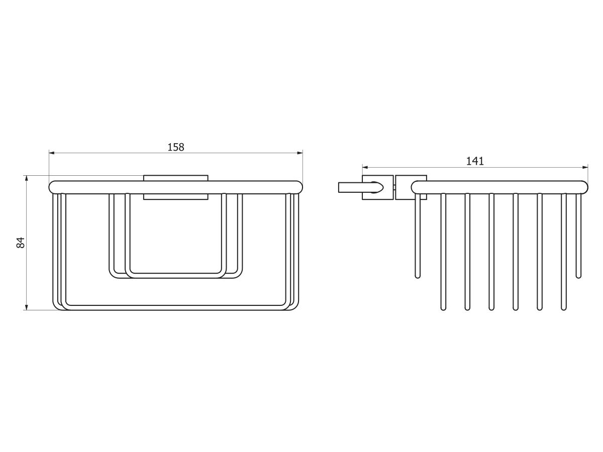 Reece Posh Solus Shower Rail Basket 160 X 140 X 80mm Chrome