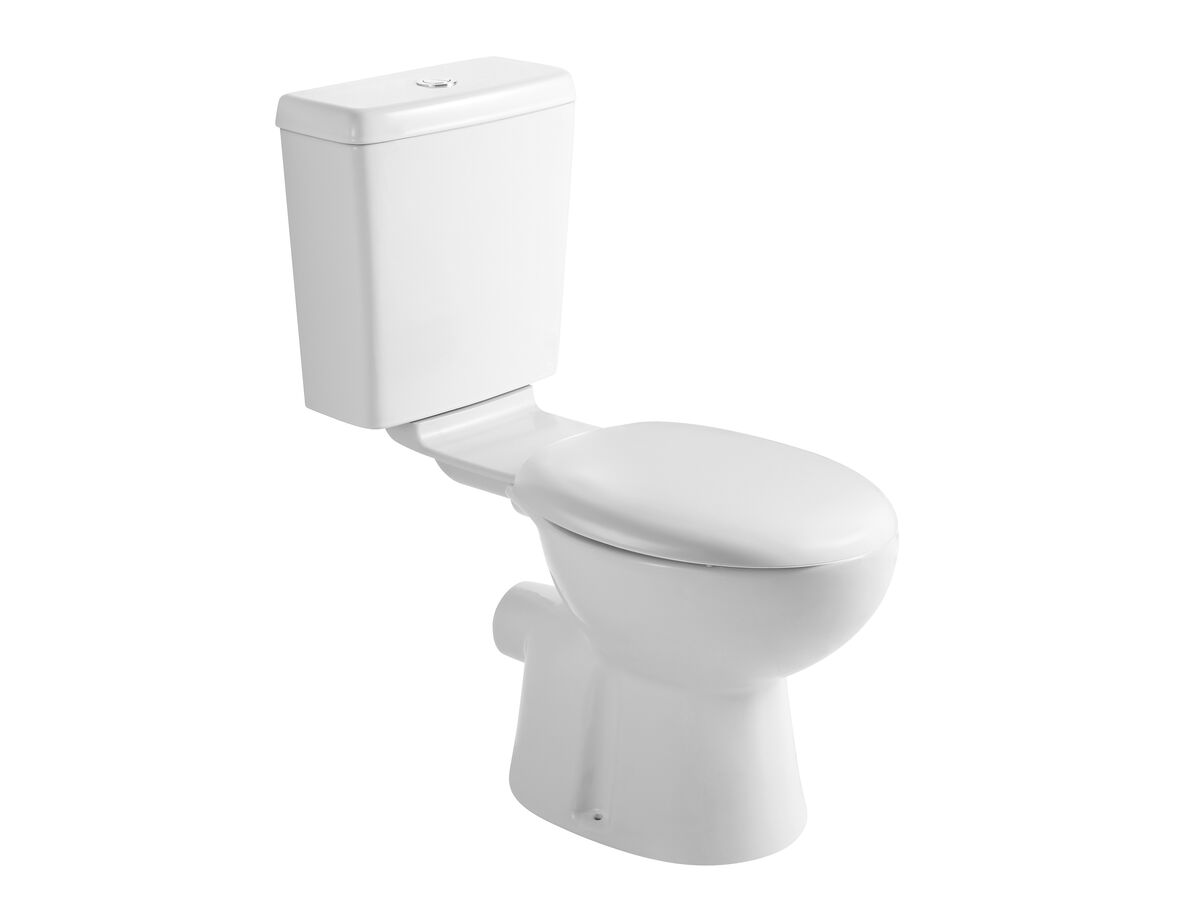 reece Posh Solus Square Link Toilet Suite P Trap with Soft Close Seat White (4 Star)