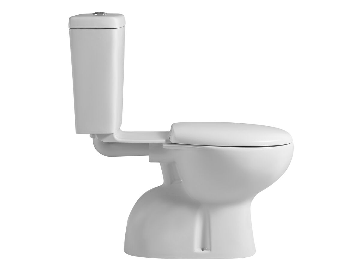 Reece Posh Solus Square Link Toilet Suite S Trap With Soft Close Seat White (4 Star)