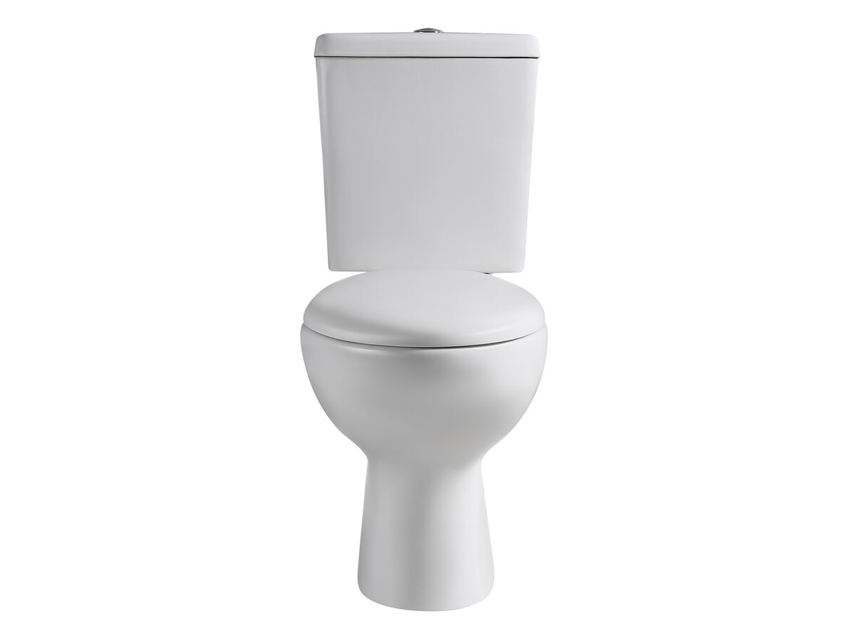 Reece Posh Solus Square Link Toilet Suite S Trap With Soft Close Seat White (4 Star)
