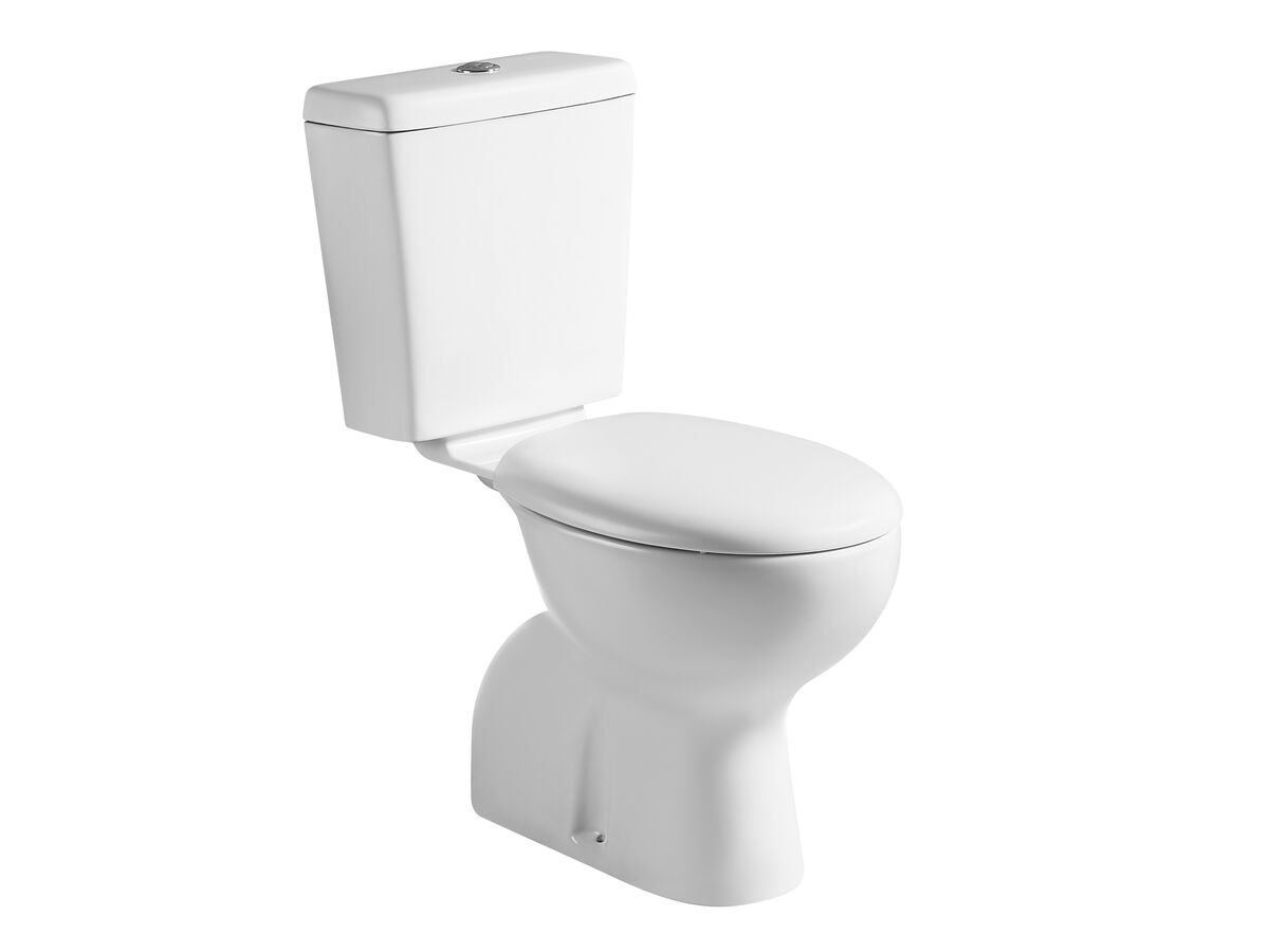 reece Posh Solus Square Link Toilet Suite S Trap with Soft Close Seat White (4 Star)