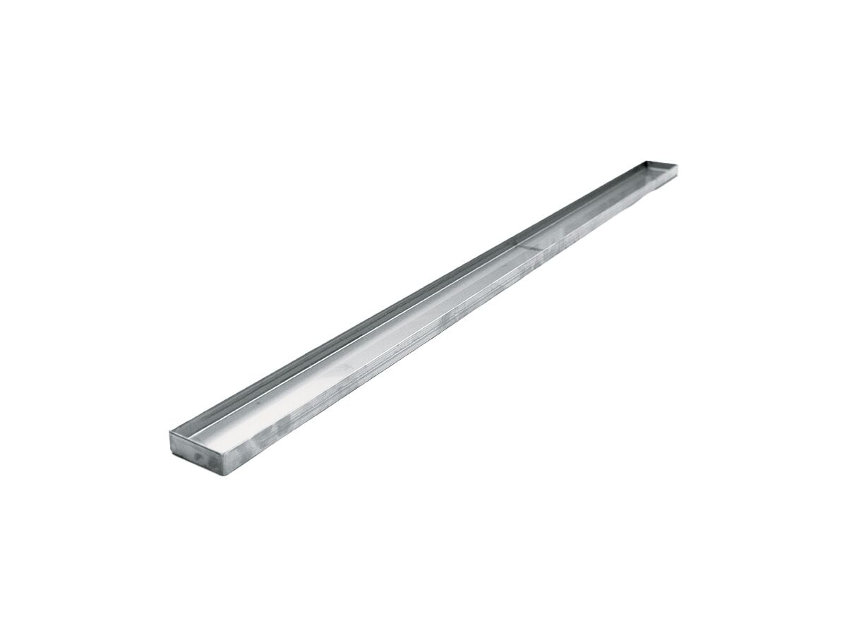 Reece Posh Solus Tile Over Shower Tray With 1140mm Long Rear Stainless Steel Tile Insert Channel Suits Tiles Up To 8mm (For 3 Wall / Alcove Install) 1200mm X 900mm