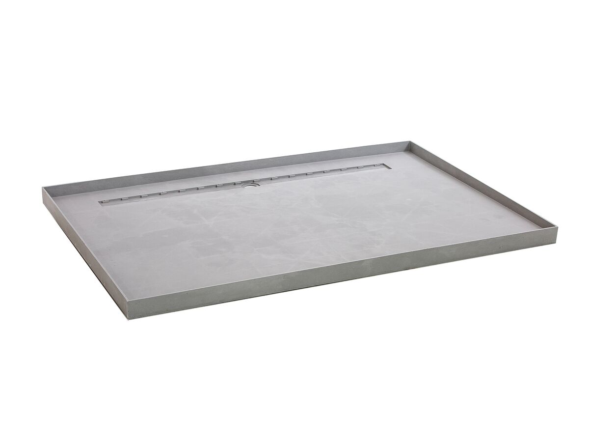 Reece Posh Solus Tile Over Shower Tray With 1140mm Long Rear Stainless Steel Standard Channel 1500mm X 1000mm