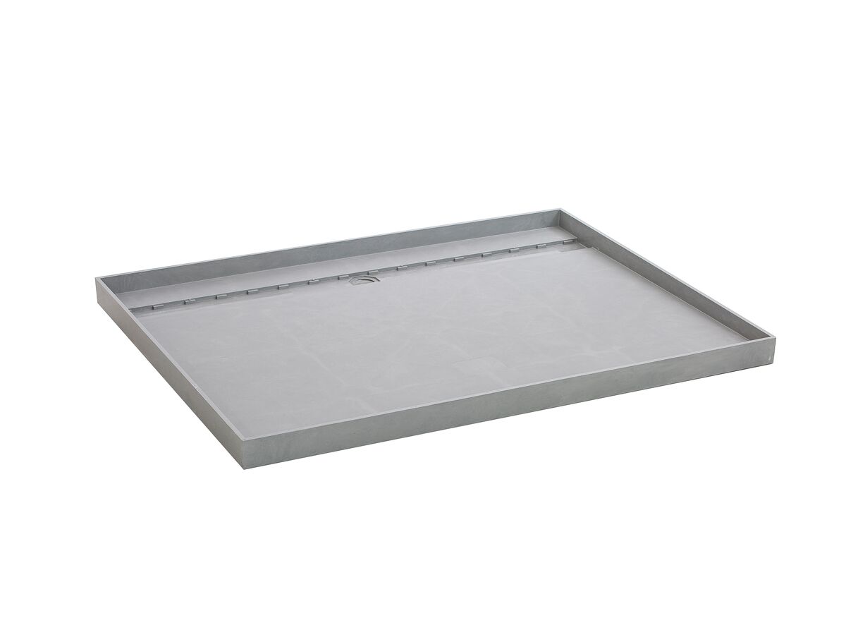 Reece Posh Solus Tile Over Shower Tray With 1160mm Long Rear Matte Black Tile Insert Channel Suits Tiles 9mm And Up (For 2 Wall / Corner Install) 1200mm X 900mm