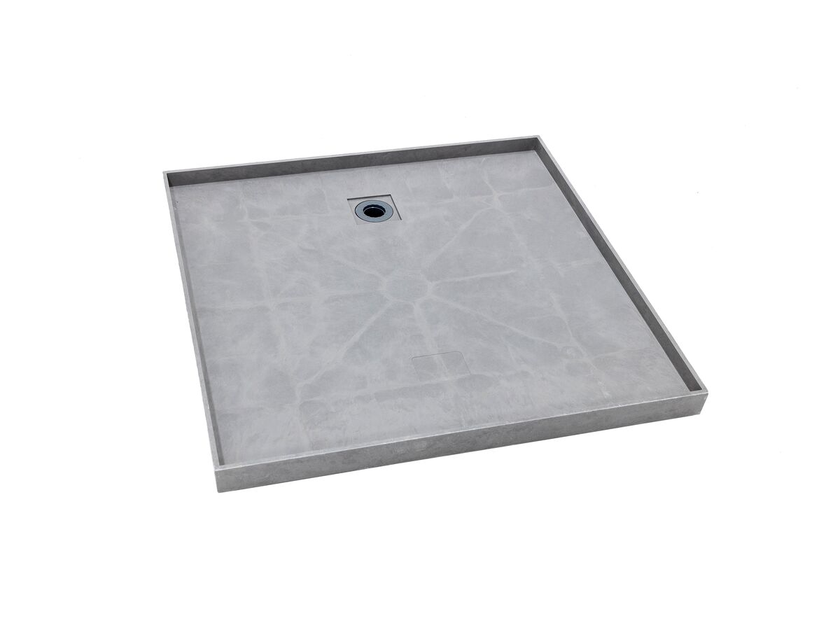 Reece Posh Solus Tile Over Shower Tray With Rear Stainless Steel Tile Insert Waste 900mm X 900mm