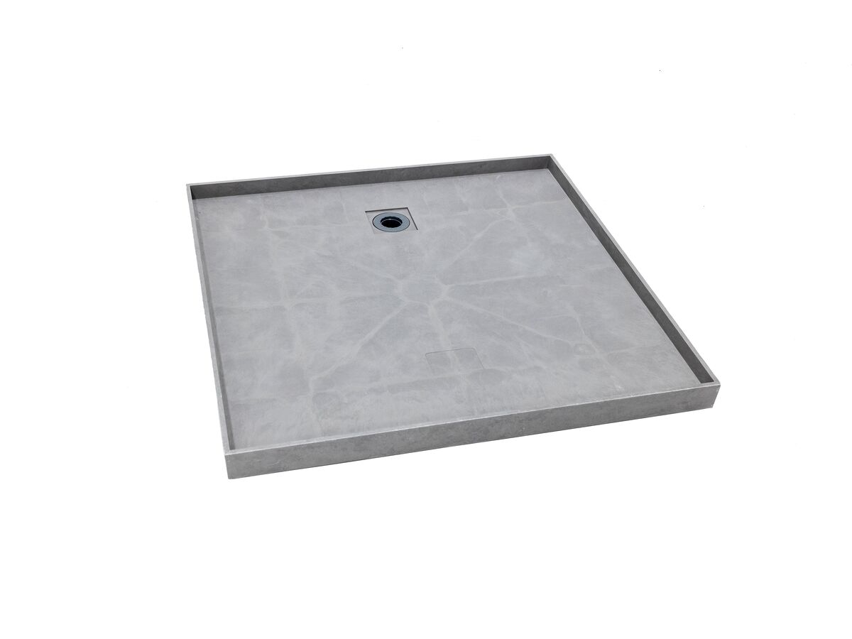 Reece Posh Solus Tile Over Shower Tray With Rear Stainless Steel Round Floor Waste 1200mm X 900mm