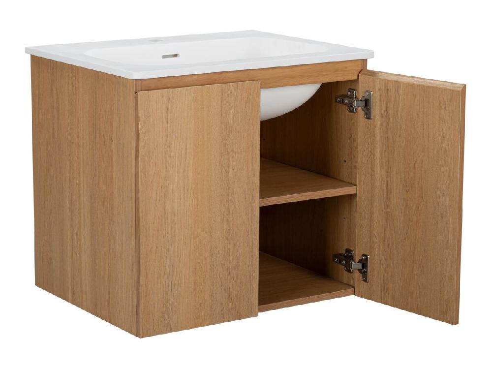Reece Posh Solus Vanity 600mm Floor Mount Solid Surface Oak Finish