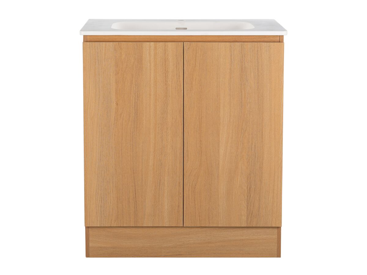 reece Posh Solus Vanity 750mm Floor Mount Solid Surface Oak Finish