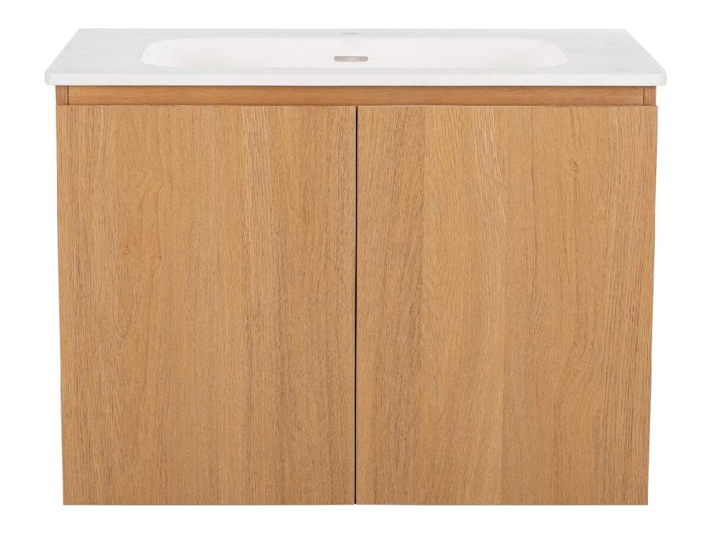 reece Posh Solus Vanity 750mm Wall Hung Solid Surface Oak Finish