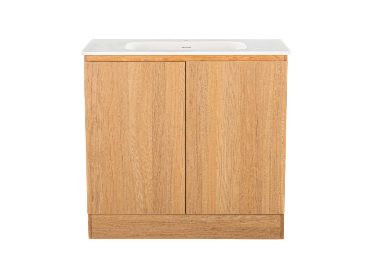 reece Posh Solus Vanity 900mm Floor Mount Solid Surface Oak Finish
