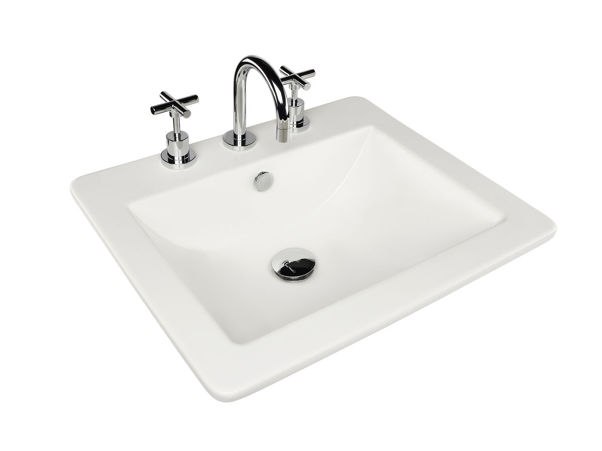 reece Posh Solus Vanity Basin 525 x 450mm 3 Taphole White