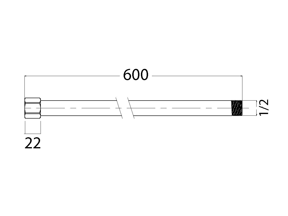Reece Posh Solus Vertical (Ceiling) Shower Arm & Cover 600mm Chrome