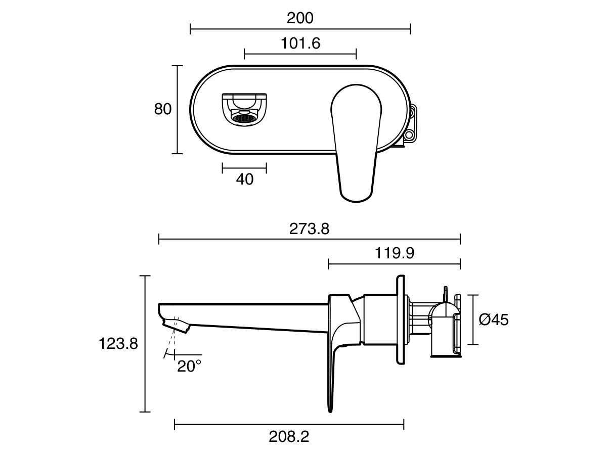 Reece Posh Solus Wall Basin / Bath Set Mixer Tap Brushed Nickel (5 Star) Lead Free