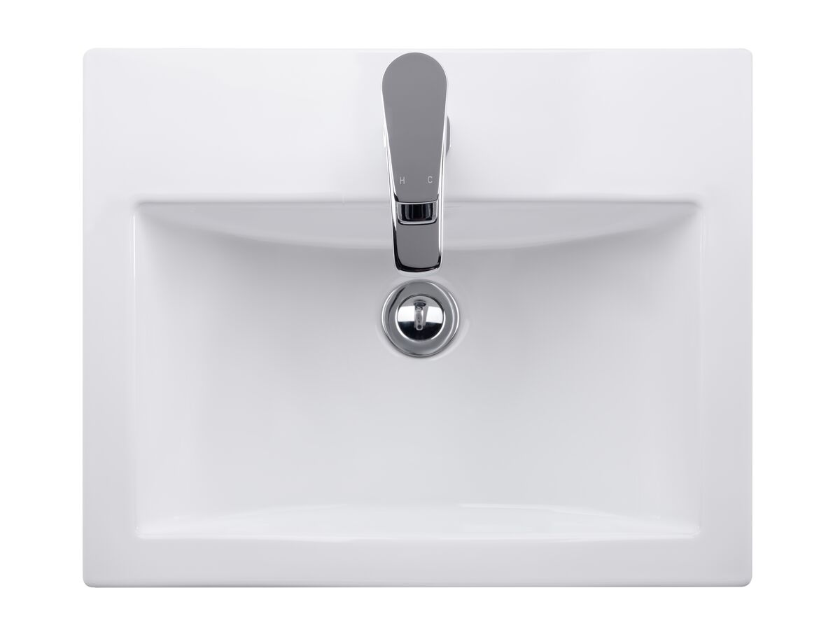 Reece Posh Solus Wall Basin With Fixing Bolts 1 Taphole 500mm White