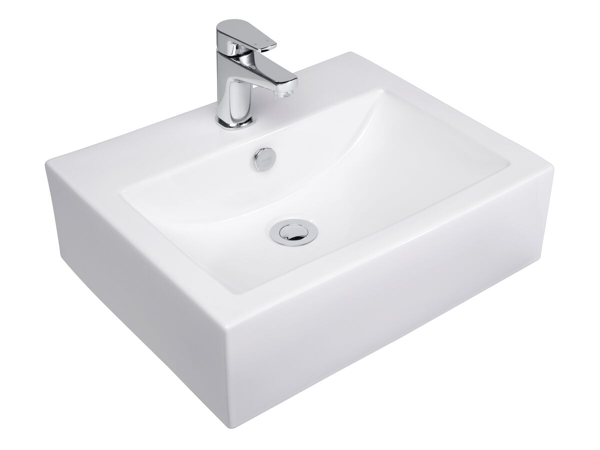 reece Posh Solus Wall Basin with Fixing Bolts 1 Taphole 500mm White