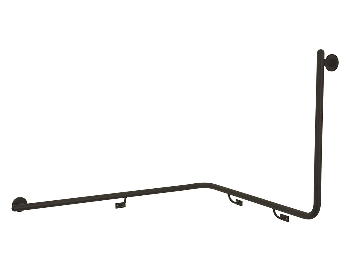 reece RAF 90 Degree 2 Wall Grab Rail Matte Black Left Handed