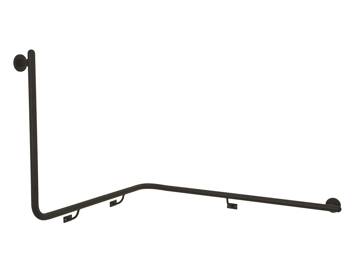 reece RAF 90 Degree 2 Wall Grab Rail Matte Black Right Handed