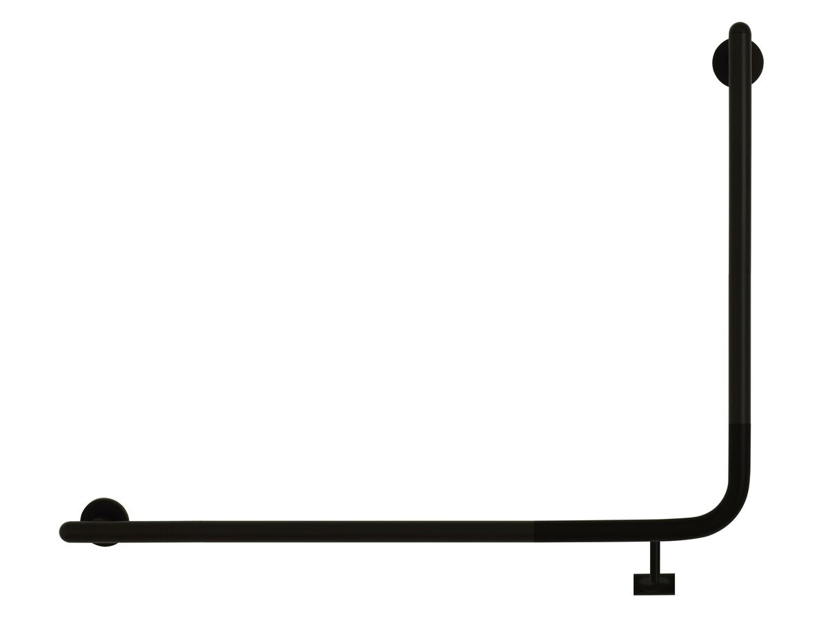 reece Raffaello Accessible Stainless Steel Grab Rail 90 Degree Left Hand 950mm x 700mm Black