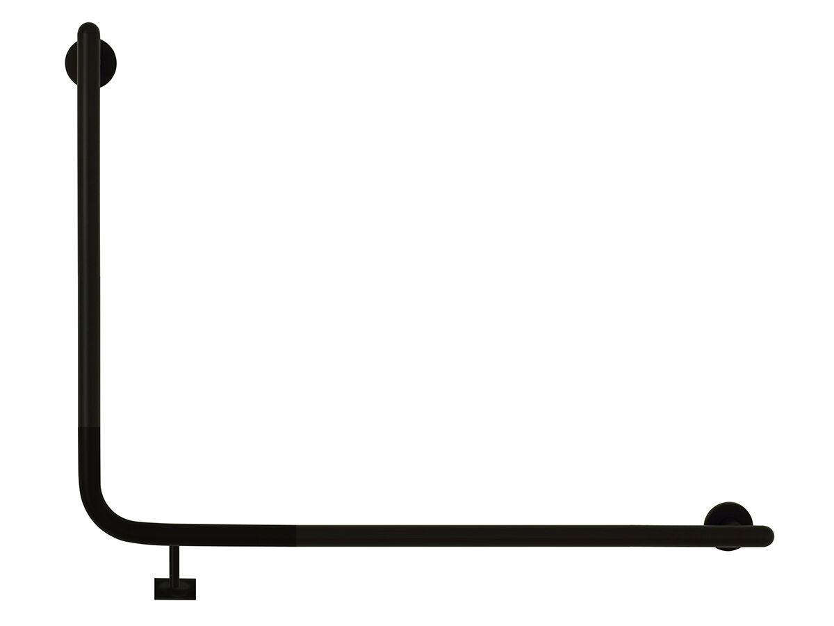 reece Raffaello Accessible Stainless Steel Grab Rail 90 Degree Right Hand 950mm x 700mm Black