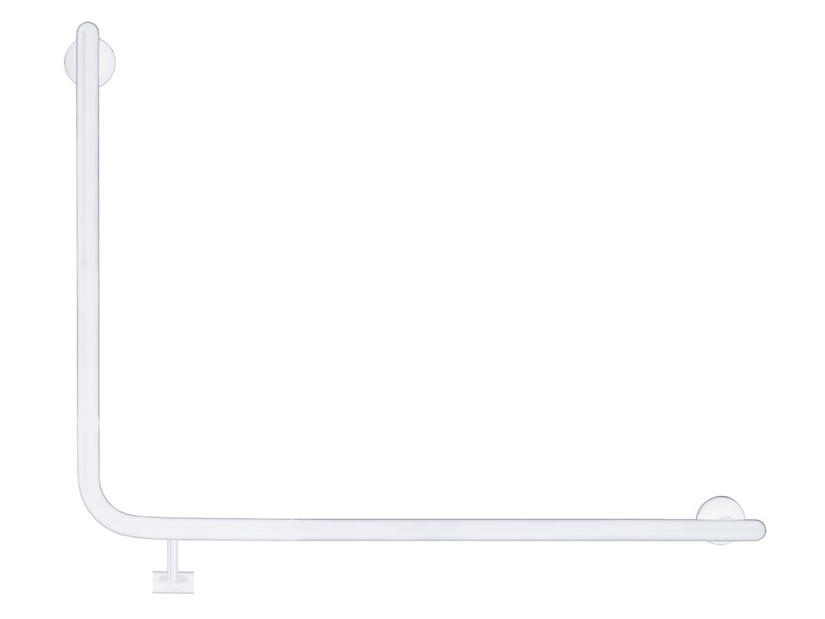 reece Raffaello Accessible Stainless Steel Grab Rail 90 Degree Right Hand 950mm x 700mm White