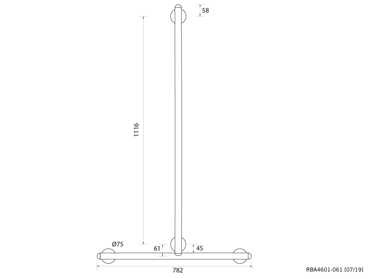 Reece Raffaello Stainless Steel Shower T Rail 1116 X 666mm White