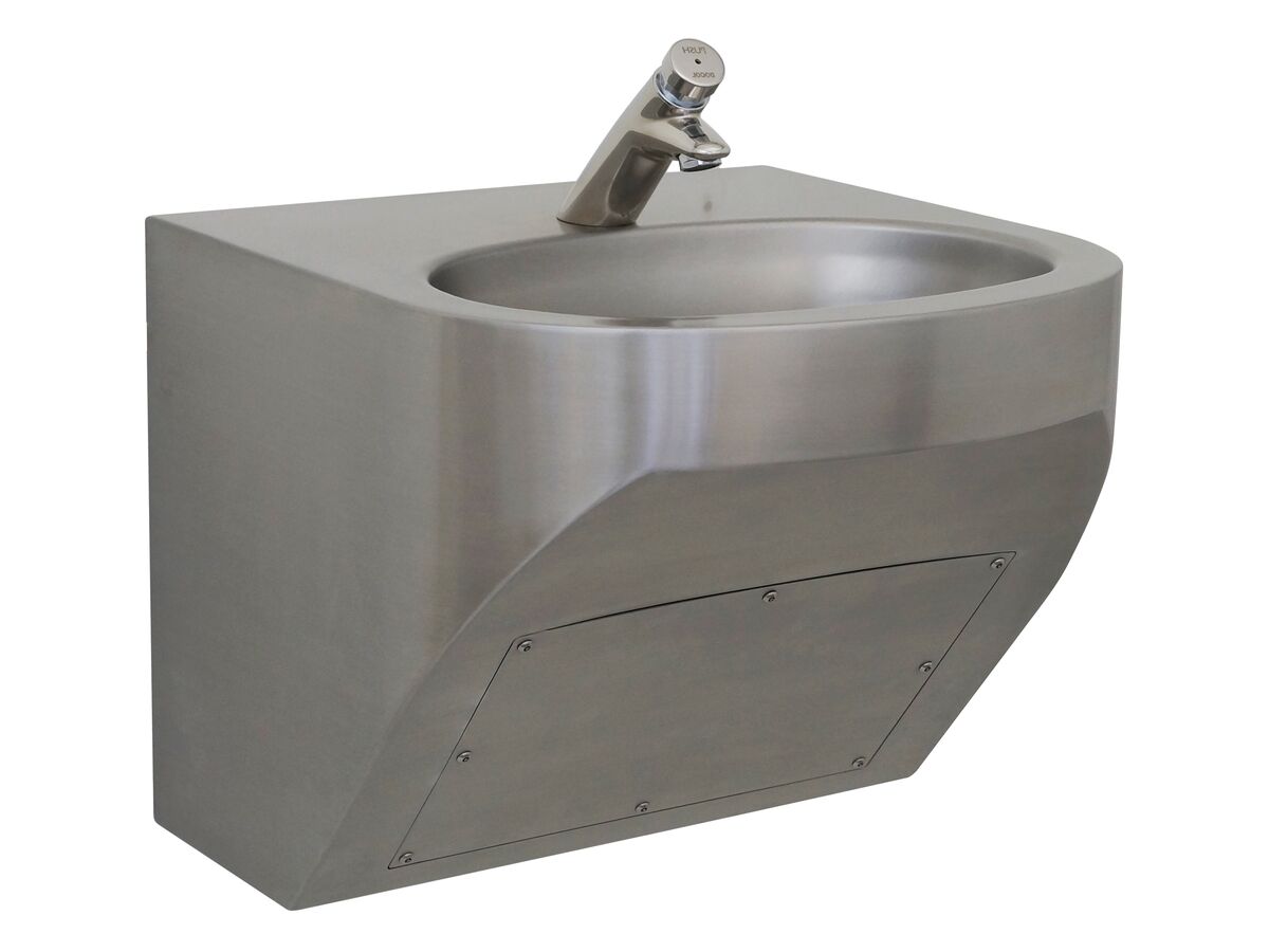 reece RBA Benefit Wall Mounted Basin with Compliant Tapware (6 Star) Stainless Steel