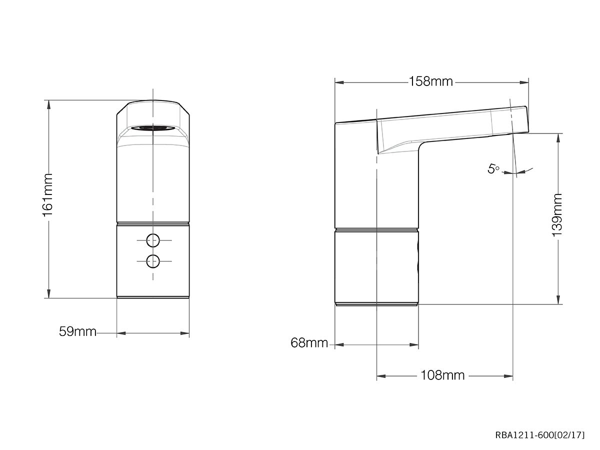 Reece RBA Formatta Sensor Tap Heavy Duty Brass With Polished Chrome (6 Star)