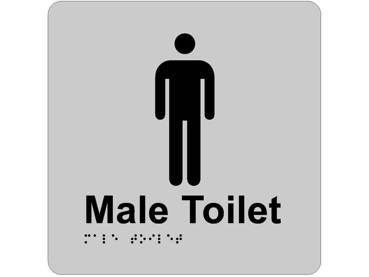 reece RBA Male Braille Tactile Sign TS001-S Stainless Steel