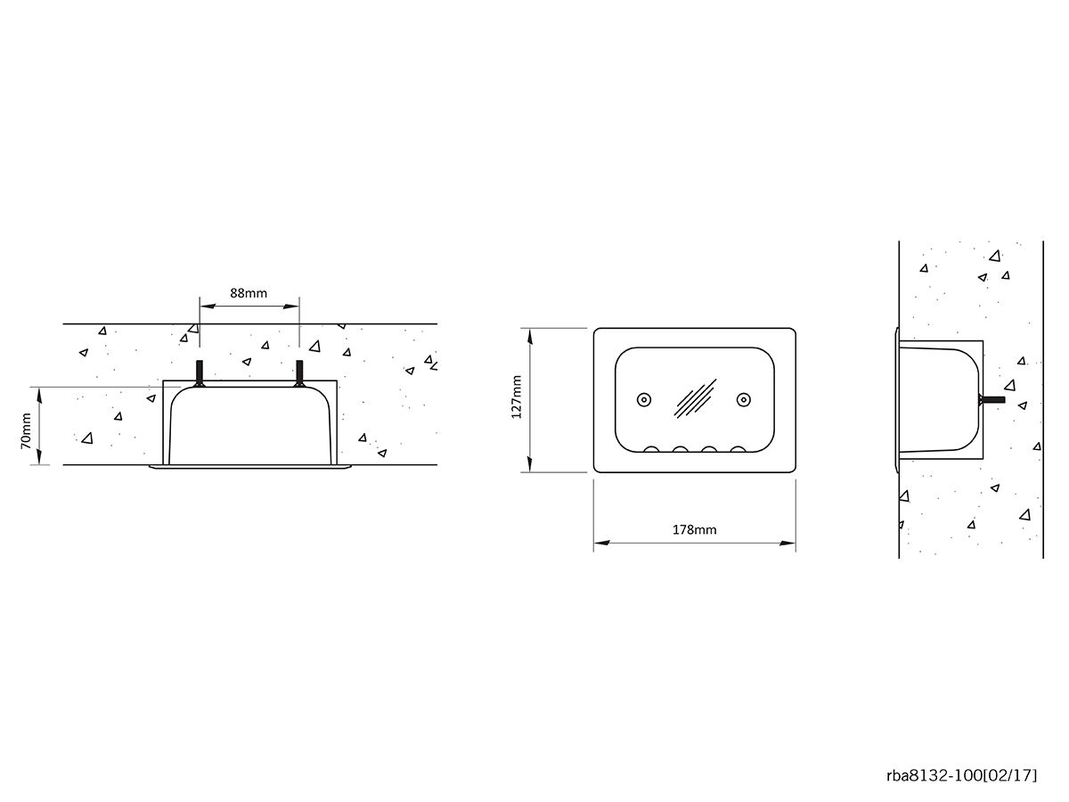Reece RBA Recessed Front Fixed Soap Dish Stainless Steel