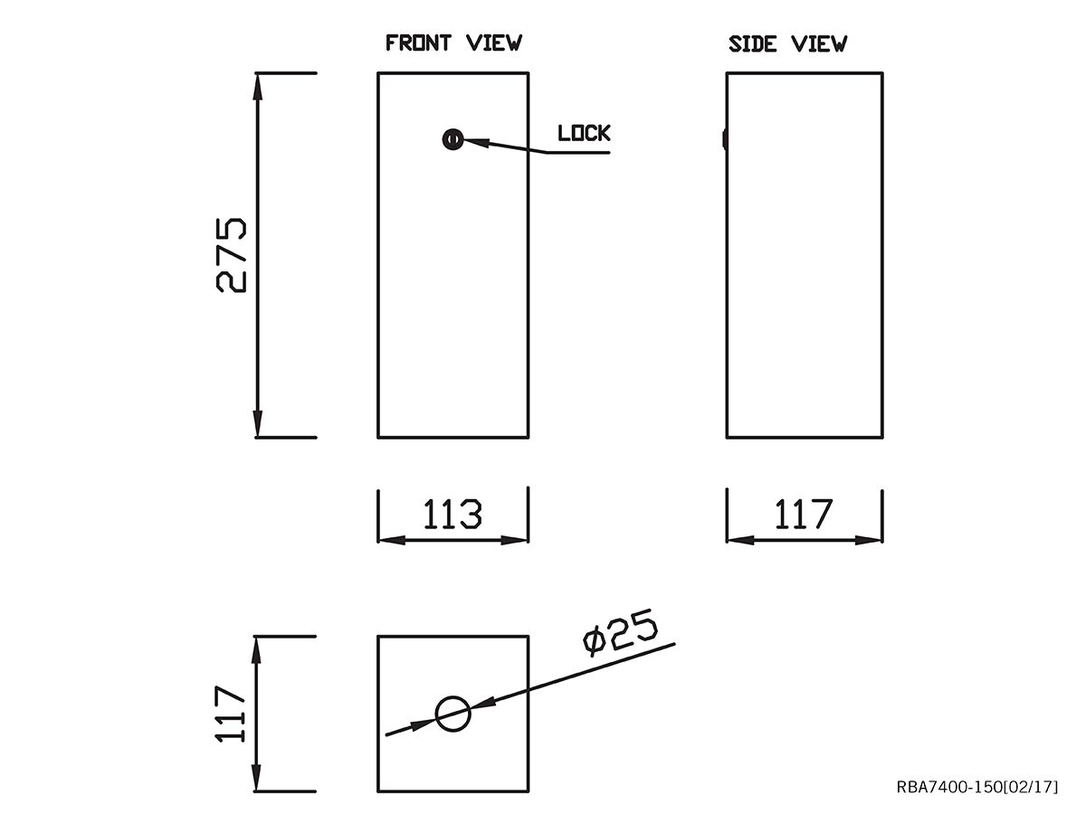 Reece RBA Sharps Disposal Box SD001 Stainless Steel