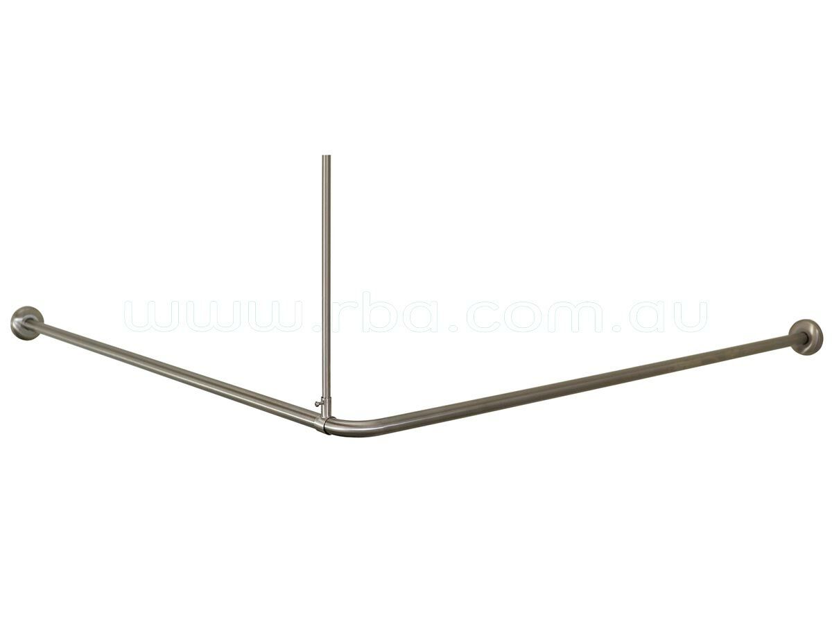 reece RBA Shower Curtain Rail 90 Degree 1635mm x 1500mm Stainless Steel