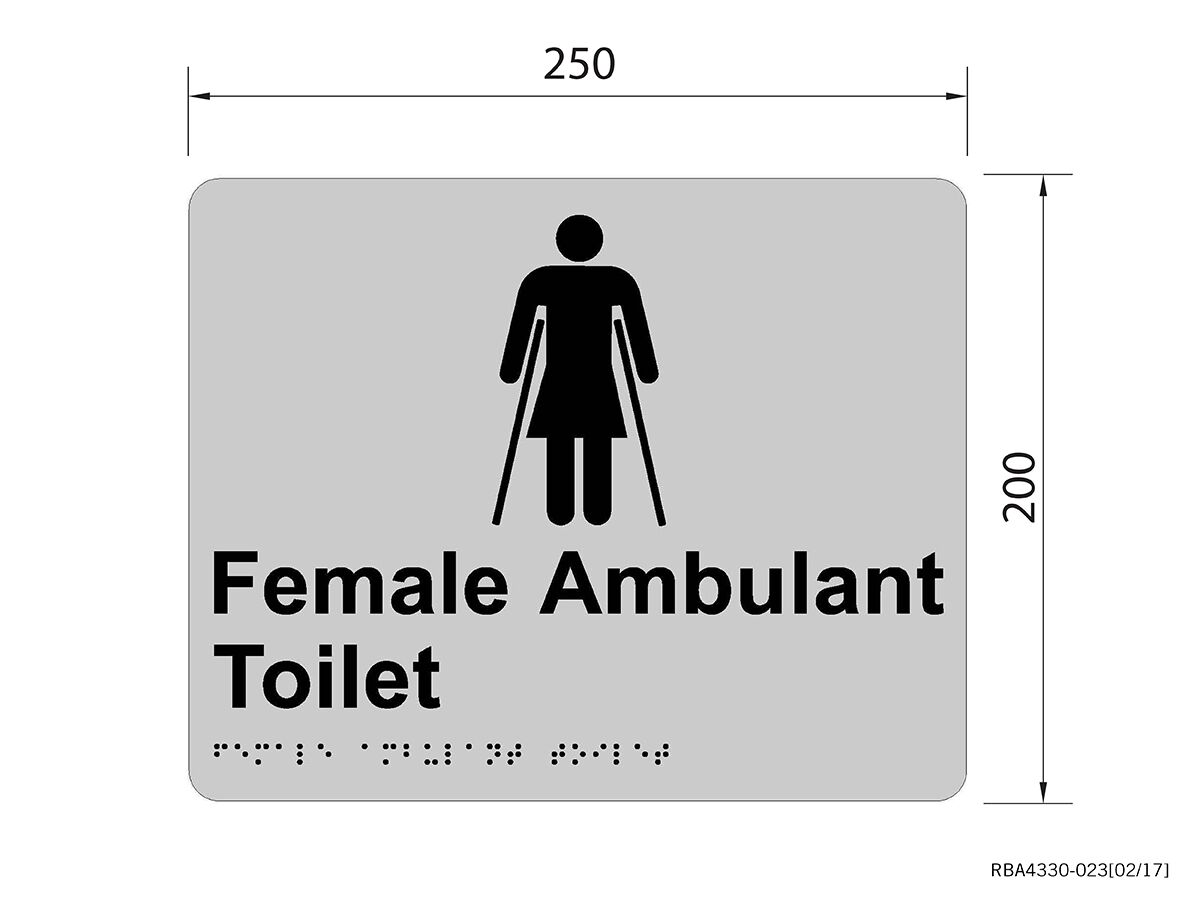 Reece RBA Tactile Sign Female Ambulant Stainless Steel