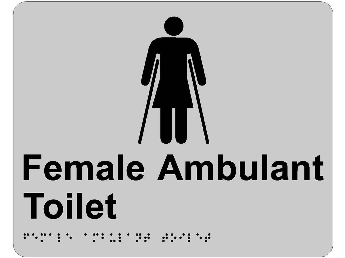reece RBA Tactile Sign Female Ambulant Stainless Steel