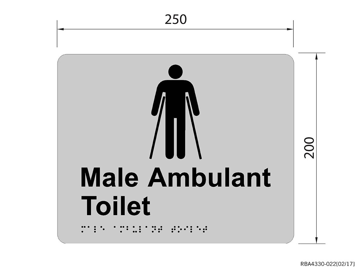 Reece RBA Tactile Sign Male Ambulant Stainless Steel