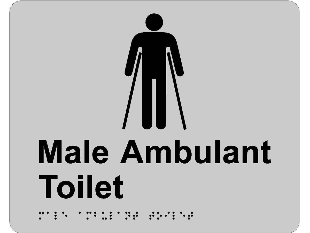 reece RBA Tactile Sign Male Ambulant Stainless Steel