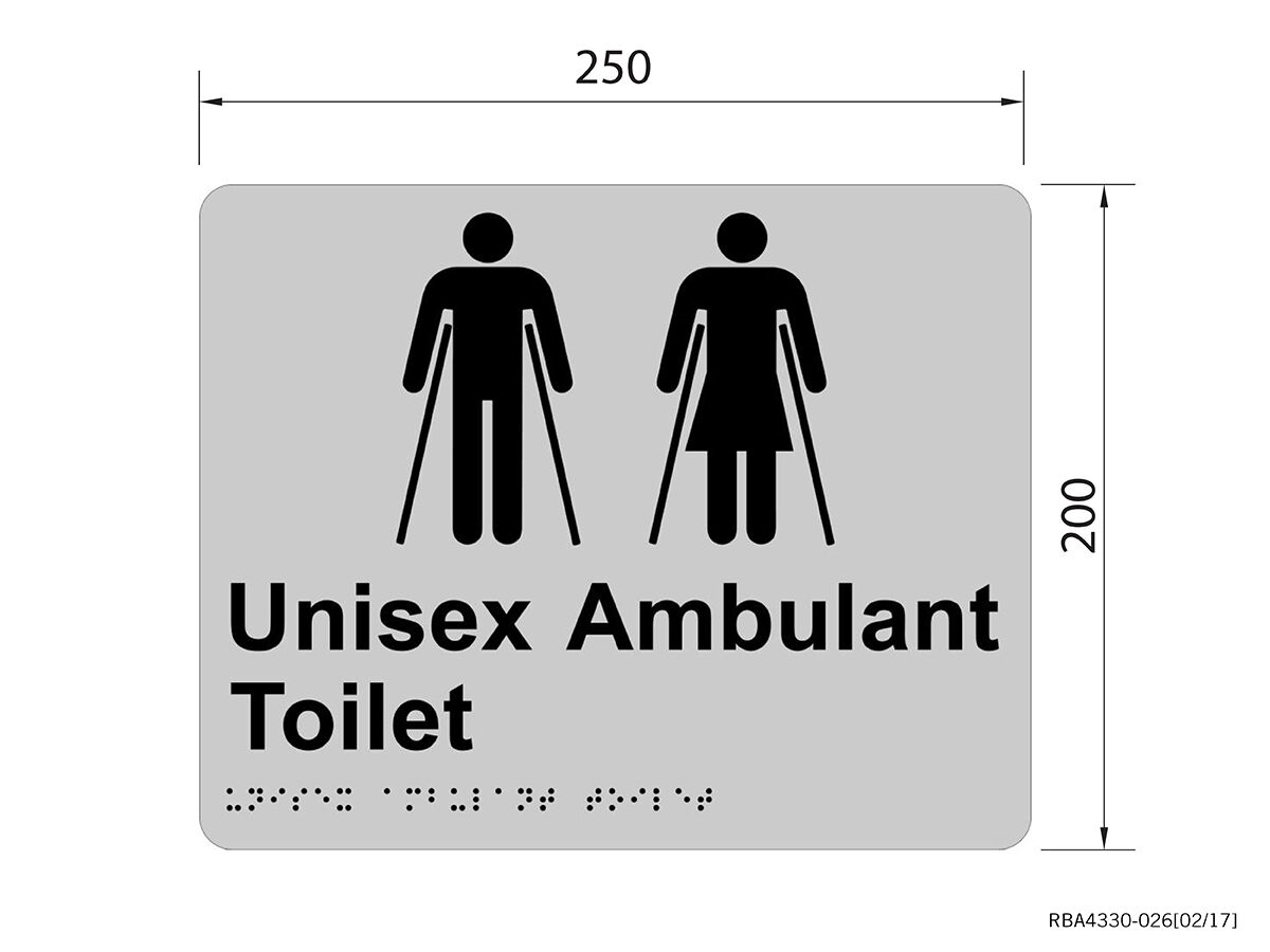 Reece RBA Unisex Ambulant Braille Tactile Sign Stainless Steel