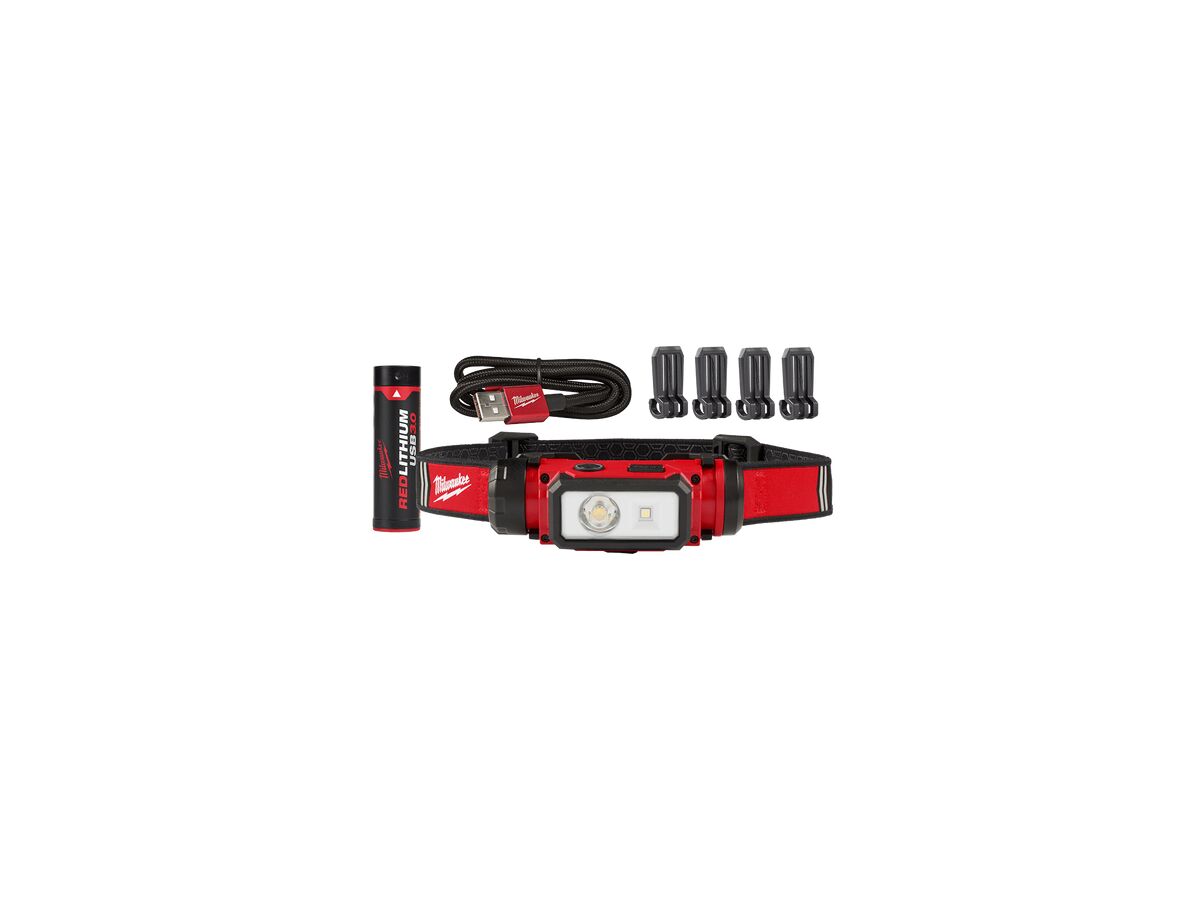 reece REDLITHIUM USB Rechargeable Hard Hat Headlamp 600 Lumen 3.0Ah Kit
