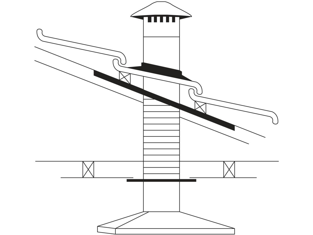 Reece Abey Rangehood Flue Kit 125mm Tile Roof Kit