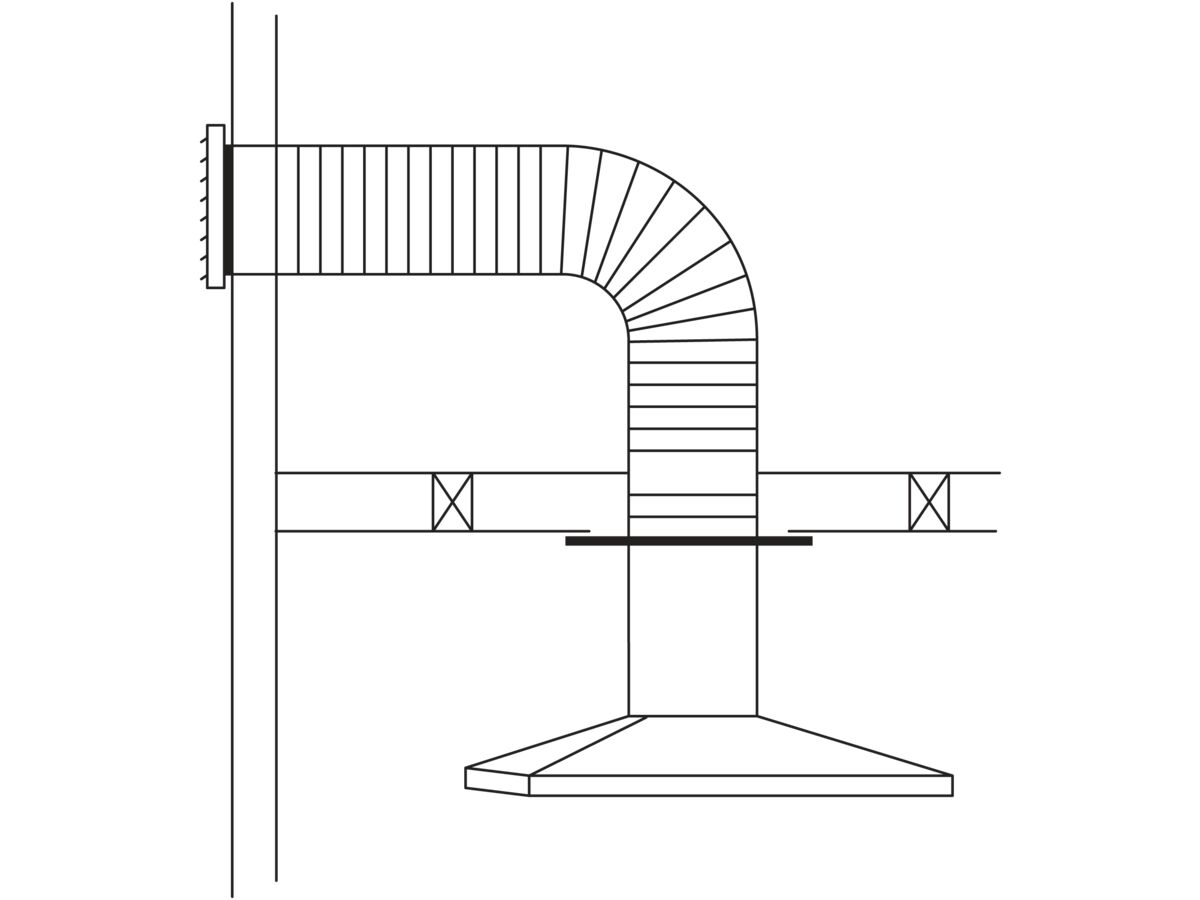 Reece Abey Rangehood Flue Kit Horizontal
