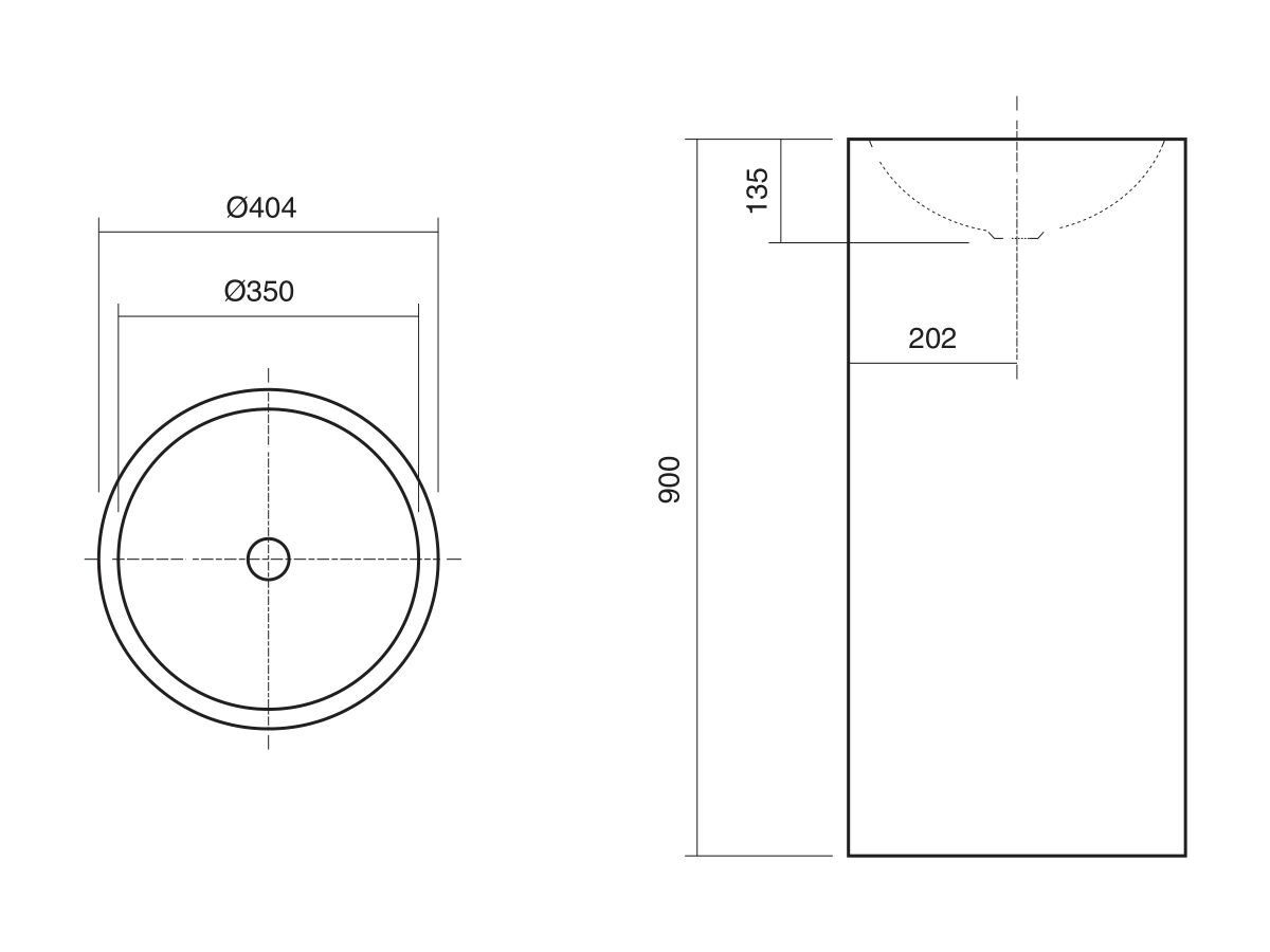 Reece Alape Circa Freestanding Basin 400mm White