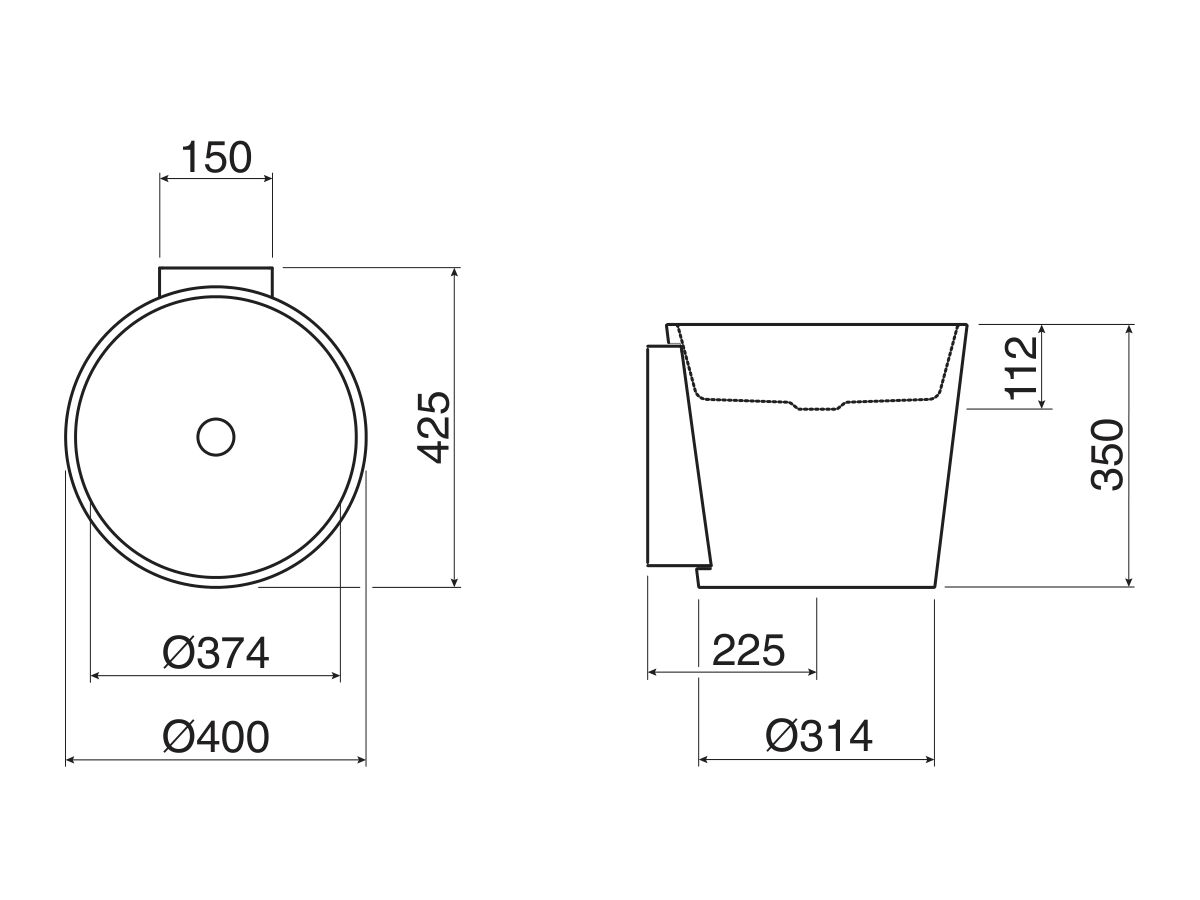 Reece Alape Scopio Wall Basin 400mm White