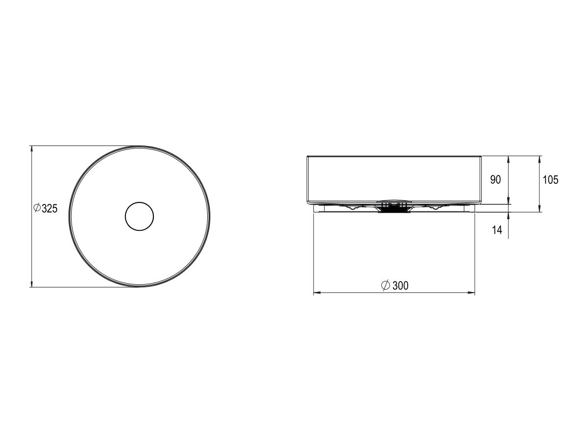 Reece Alape Unisono Counter Basin 325mm White