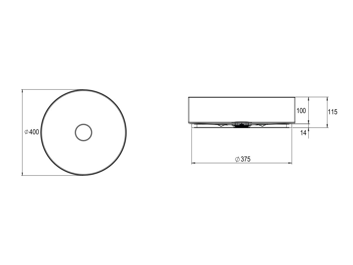 Reece Alape Unisono Counter Basin 400mm White