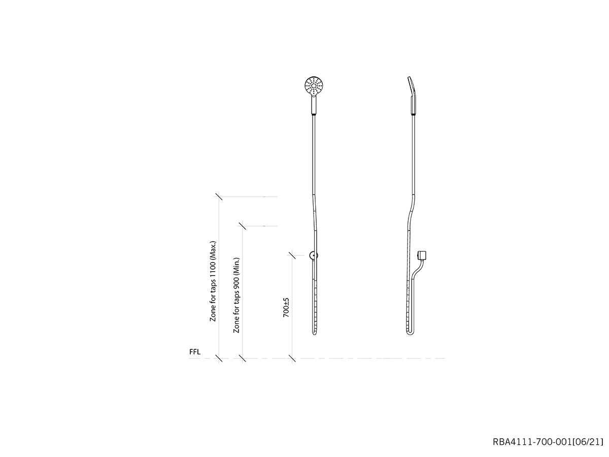 Reece Aska Chrome Shower Handset Kit (5 Star)