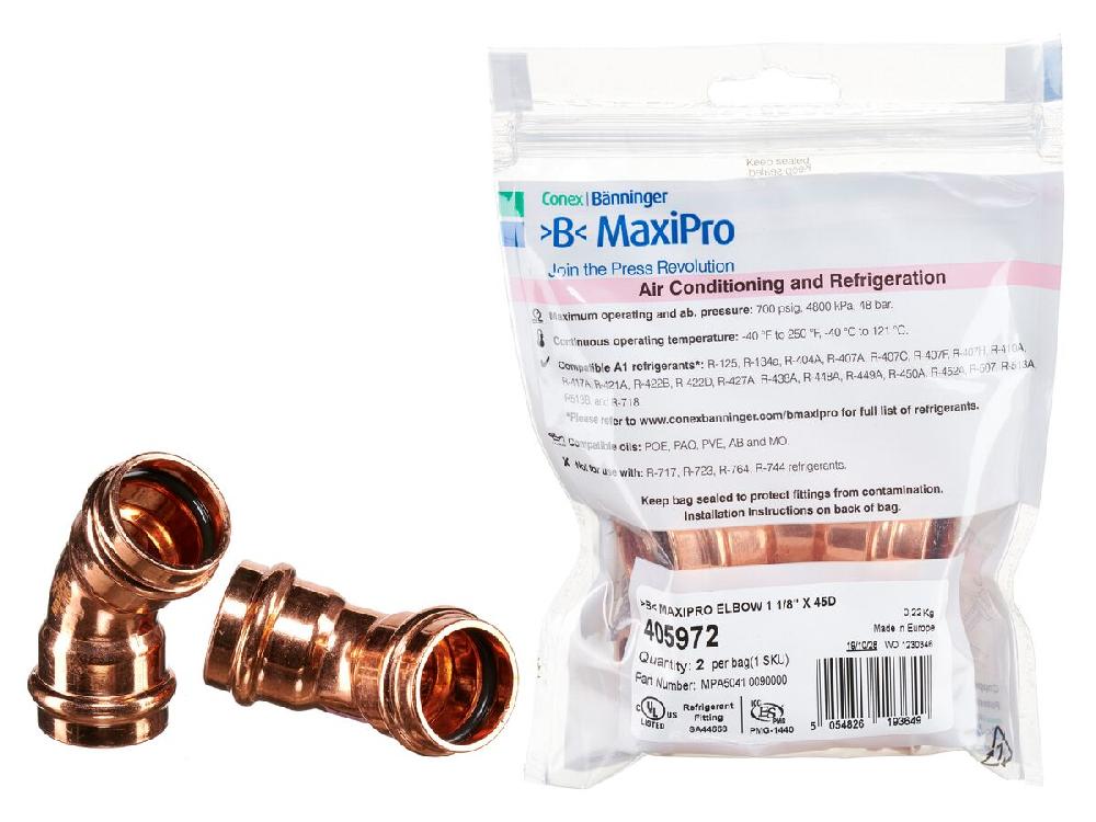 Reece B-MaxiPro Elbow 45 Degree X 1 1/8" (Bag Of 2)