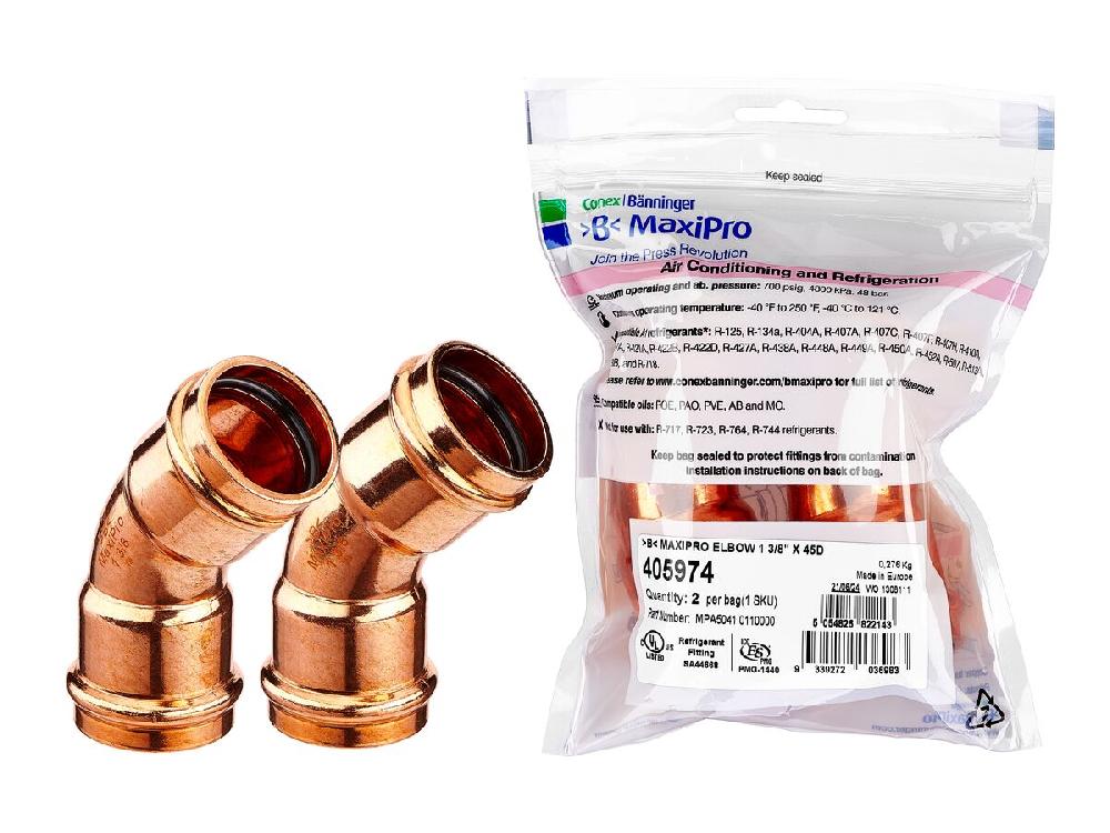 reece B-MaxiPro Elbow 45 Degree x 1 3/8" (Bag of 2)