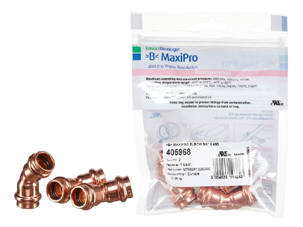 Reece B-MaxiPro Elbow 45 Degree X 5/8" (Bag Of 3)