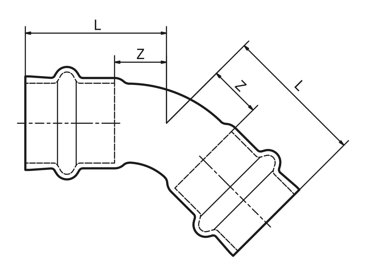 Reece B-MaxiPro Elbow 45 Degree X 7/8" (Bag Of 3)