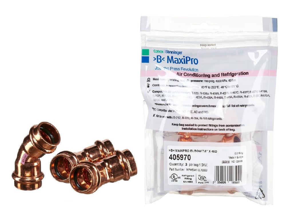 reece B-MaxiPro Elbow 45 Degree x 7/8" (Bag of 3)