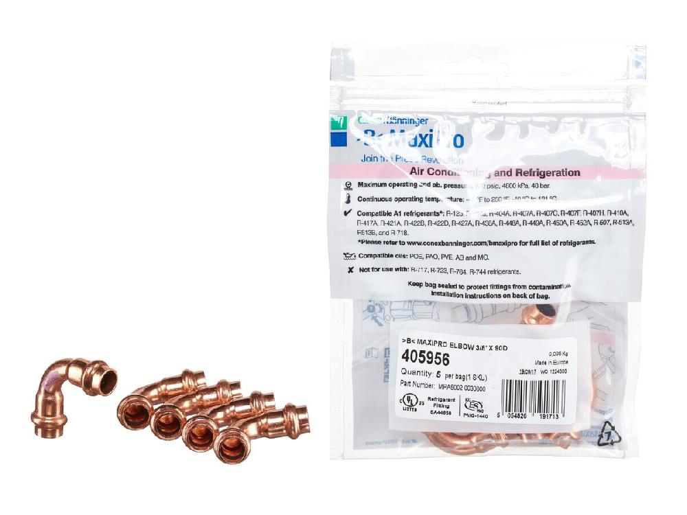 reece B-MaxiPro Elbow 90 Degree x 3/8" (Bag of 5)